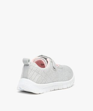 Baskets fille dessus jersey à lacets élastiques et scratch vue4 - GEMO (ENFANT) - GEMO