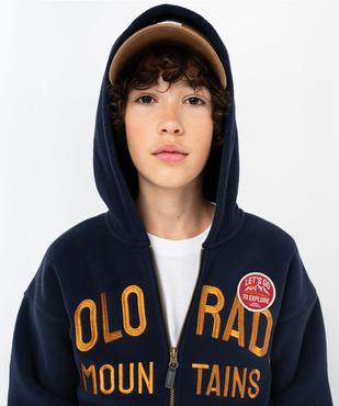 Sweat zippé à capuche doublé sherpa garçon vue2 - GEMO (JUNIOR) - GEMO