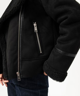 Veste aviateur en suédine doublée sherpa vue8 - GEMO(FEMME PAP) - GEMO