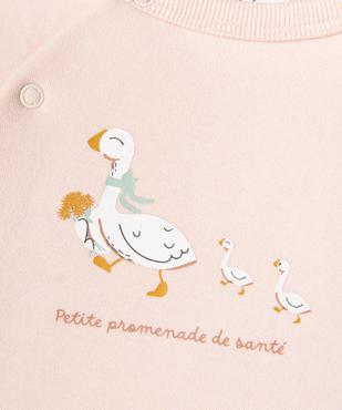 Sweat brassière molletonné avec fermeture latérale bébé fille vue2 - GEMO 4G BEBE - GEMO