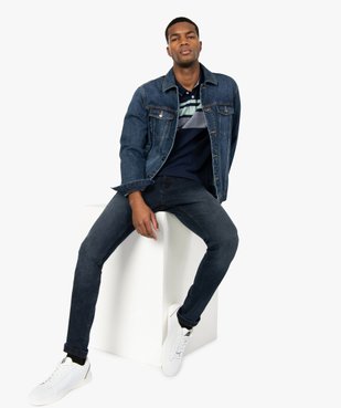 Jean homme skinny délavé avec plis sur les hanches vue5 - GEMO (HOMME) - GEMO
