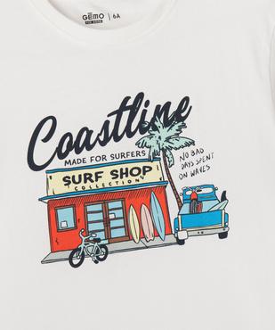Tee-shirt manches courtes en jersey de coton imprimé estival garçon vue2 - GEMO 4G GARCON - GEMO