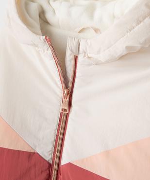 Blouson à capuche tricolore doublure polaire fille vue5 - GEMO (ENFANT) - GEMO