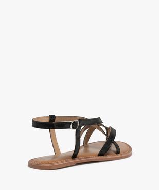 Sandales plates avec fines brides en cuir femme vue4 - FOLLOW ME - GEMO