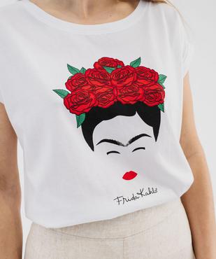Tee-shirt manches courtes loos eimprimé Frida Kahlo femme vue2 - FRIDA KAHLO - GEMO