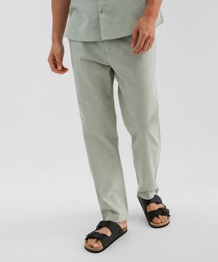 Pantalon en lin et coton coupe Regular homme vue1 - GEMO 4G HOMME - GEMO