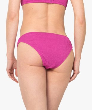 Bas de maillot de bain femme forme slip en maille gaufrée vue2 - GEMO (PLAGE) - GEMO