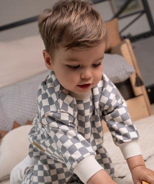 Sweat à motif damier bébé garçon vue5 - GEMO 4G BEBE - GEMO