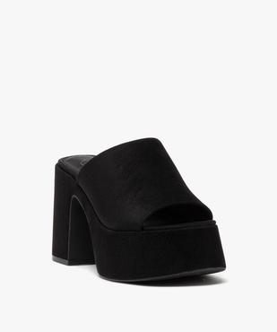 Mules femme à talon flare unies avec semelle plateforme vue2 - GEMO(URBAIN) - GEMO