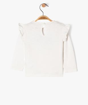 Tee-shirt manches longues brodé à manches volantées bébé fille vue3 - GEMO(BEBE DEBT) - GEMO
