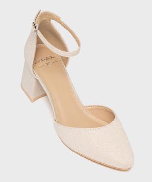 Escarpins pailletés à talon large et bout pointu femme - Valentina Baldano vue5 - VALENTINA BALDA - GEMO