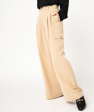 Pantalon large avec poches à rabat femme vue1 - GEMO(FEMME PAP) - GEMO