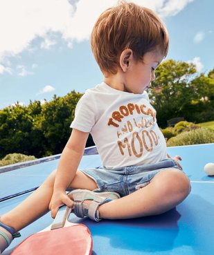 Tee-shirt bébé garçon à manches coutes et motif en relief vue4 - GEMO(BEBE DEBT) - GEMO