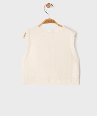 Pull sans manches à torsades bébé fille - LuluCastagnette vue3 - LULU CASTAGNETTE GEMO FOR GOOD - GEMO