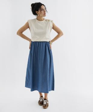 Tee-shirt sans manches avec boutons fantaisie sur l’épaule femme vue4 - GEMO 4G FEMME - GEMO