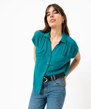 Chemise à manches courtes à reflets irisés femme vue1 - GEMO(FEMME PAP) - GEMO