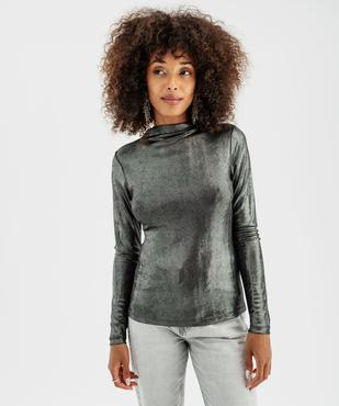 Tee-shirt manches longues en maille scintillante femme vue4 - GEMO(FEMME PAP) - GEMO