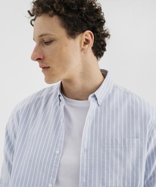 Chemise manches longues regular en coton rayé homme vue2 - GEMO 4G HOMME - GEMO