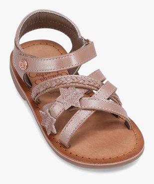Sandales fille à brides en cuir métallisées – LuluCastagnette vue5 - LULU CASTAGNETT - GEMO