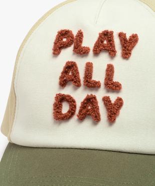 Casquette tricolore avec message en maille bouclette garçon vue2 - GEMO 4G GARCON - GEMO