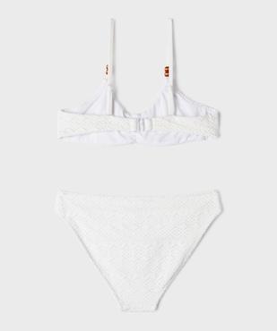 Maillot de bain 2 pièces texturé look bohème fille vue4 - GEMO (JUNIOR) - GEMO