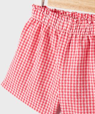 Short à motif vichy avec taille élastique bébé fille vue3 - GEMO(BEBE DEBT) - GEMO
