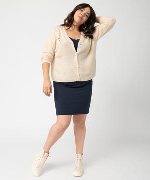 Gilet femme grande taille en grosse maille et boutons fantaisie vue5 - GEMO (G TAILLE) - GEMO