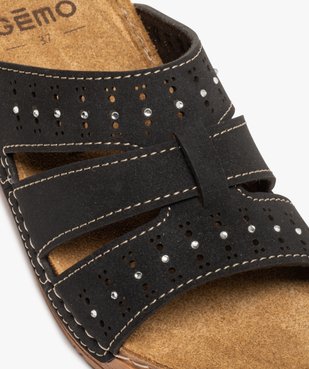 Mules confort femme légères à brides ajourées et strass vue6 - GEMO (CONFORT) - GEMO