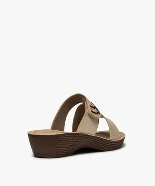 Mules femme confort brides métallisées à scratch vue4 - GEMO (CONFORT) - GEMO