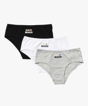 Shorties en coton avec inscriptions multicolores fille (lot de 3) vue1 - GEMO 4G FILLE - GEMO