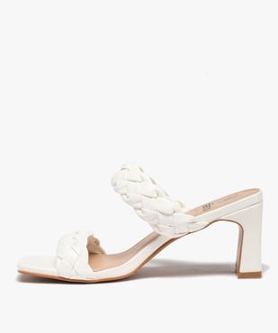 Mules femme à talon fin et brides tressées unies vue4 - GEMO(URBAIN) - GEMO