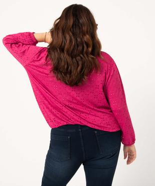 Tee-shirt femme grande taille ajouré à manches 3/4 vue3 - GEMO (G TAILLE) - GEMO