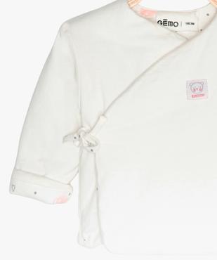 Gilet bébé fille cache-cœur en coton bio et fibres recyclées vue2 - GEMO 4G BEBE - GEMO