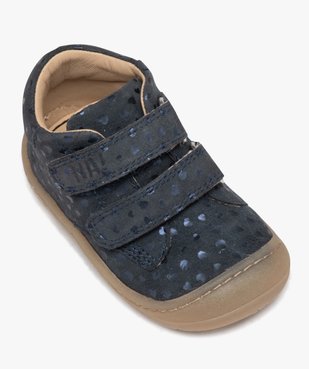 Chaussures premiers pas bébé fille unies avec double scratch à motif petits coeurs - NA! vue5 - NA! - GEMO
