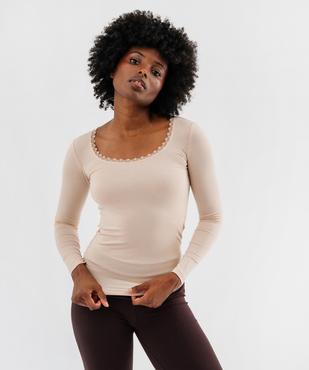 Tee-shirt thermique à manches longues et col rond femme vue6 - GEMO(HOMWR FEM) - GEMO