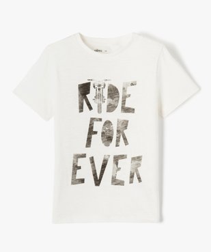 Tee-shirt à manches courtes avec inscription garçon vue1 - GEMO (ENFANT) - GEMO