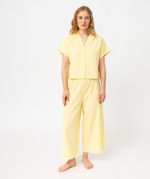 Pantalon de pyjama contenant du lin coupe large femme vue5 - GEMO 4G FEMME - GEMO