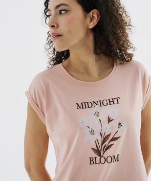 Chemise de nuit à manches courtes avec motif femme vue4 - GEMO 4G FEMME - GEMO