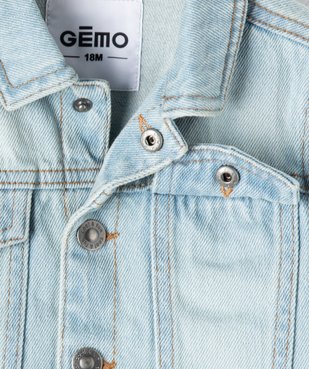 Veste en jean fermeture boutons bébé garçon vue3 - GEMO(BEBE DEBT) - GEMO
