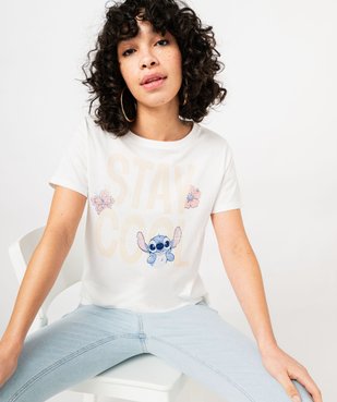 Tee-shirt à manches courtes avec motif Stitch femme - Disney vue5 - LILO & STITCH - GEMO