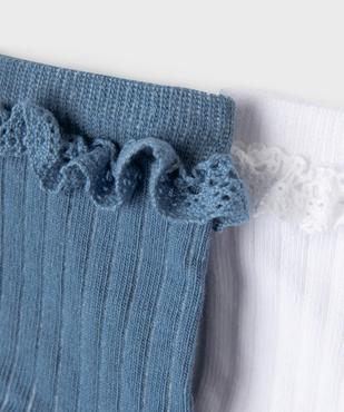Socquettes avec volants brodés fille (lot de 2) vue2 - GEMO 4G FILLE - GEMO