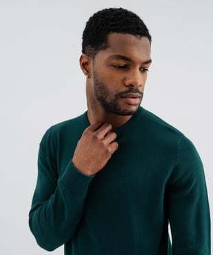 Pull en coton en maille fine à col rond homme  vue2 - GEMO (HOMME) - GEMO