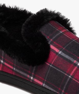 Chaussons femme pantoufles fourrées à carreaux - Isotoner vue6 - ISOTONER - GEMO