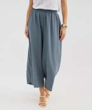 Pantacourt large avec taille élastique femme vue1 - GEMO 4G FEMME - GEMO