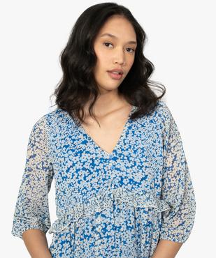 Robe femme imprimée à volant et manches 3/4 vue3 - GEMO(FEMME PAP) - GEMO