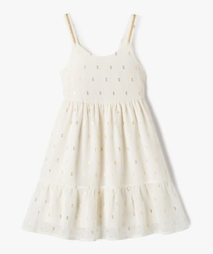 Robe de cérémonie à bretelles avec motifs pailletés fille vue1 - GEMO (ENFANT) - GEMO