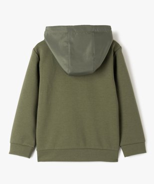 Sweat garçon zippé à capuche bimatière vue3 - GEMO (ENFANT) - GEMO