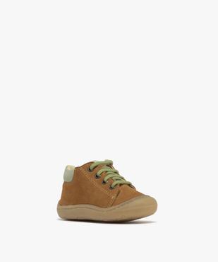Chaussures premiers pas en cuir à lacets et zip bébé garçon - NA! vue2 - NA! GEMO FOR GOOD - GEMO