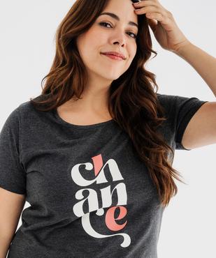 Chemise de nuit à manches courtes avec motifs femme grande taille vue2 - GEMO 4G FEMME - GEMO