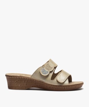 Mules femme confort à bout ouvert et brides scratch vue1 - GEMO (CONFORT) - GEMO